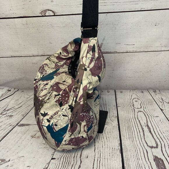 Lesportsac Hobo Bag Animal Print Bird Nature Floral Multicolor Large - Picture 4 of 13